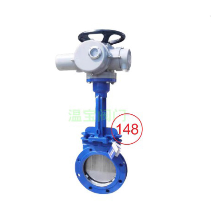 PZ73H-10 knife shaped clamp gate valve GB national standard 10kg external electric hydraulic